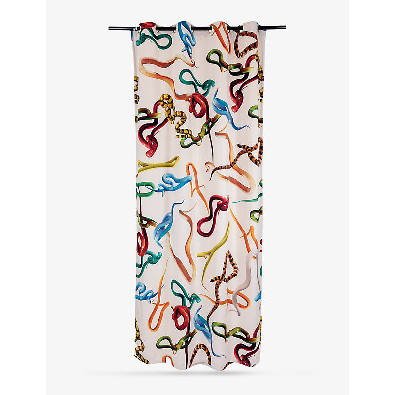 Seletti TOILETPAPER snake-print woven curtains 140cm x 280cm