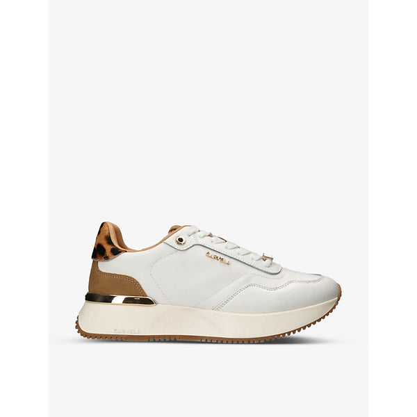 Carvela Flare logo-plaque leather low-top trainers