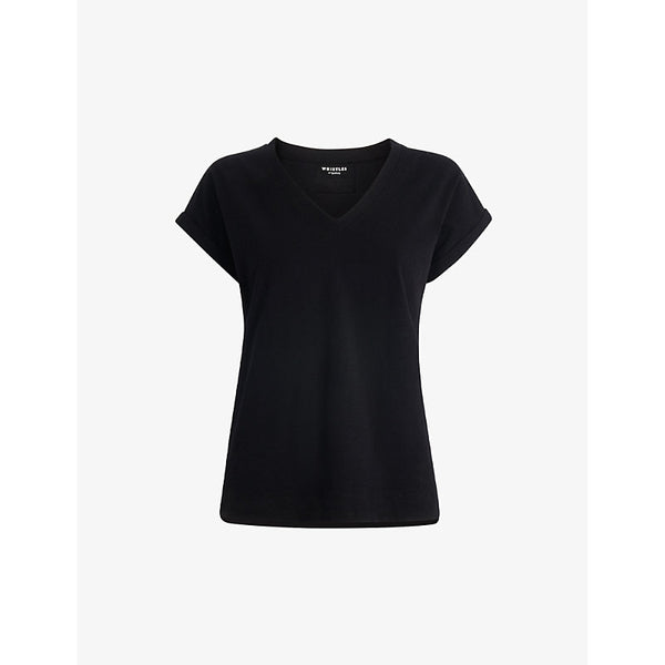 Whistles Willa V-neck organic-cotton T-shirt