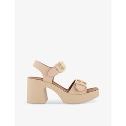 Dune Jenies two-buckle leather platform sandals