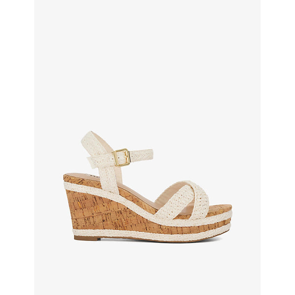 Dune Kelisa braided-strap wedge-heel faux-leather heels | Dune