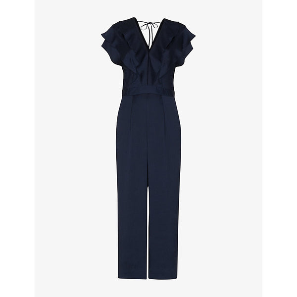 Whistles Adeline ruffle recycled polyester jumpsuit