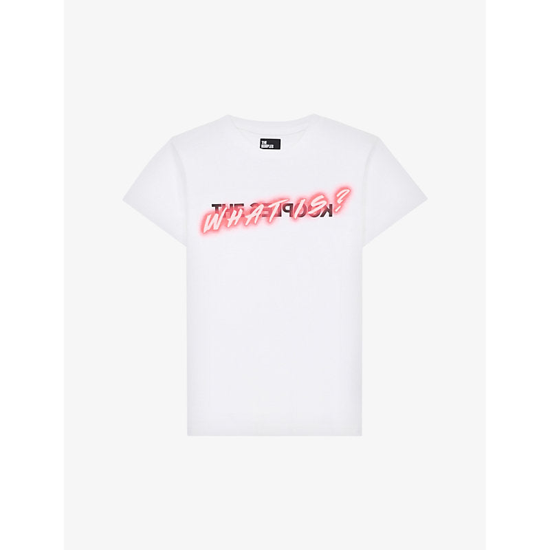 Womens The Kooples 'What is?' logo-print cotton-jersey T-shirt