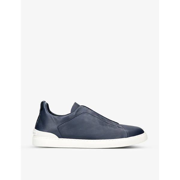  Zegna Triple Stitch leather low-top trainers