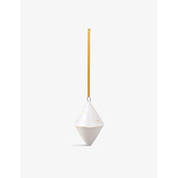 Villeroy & Boch Winter Glow star-pattern porcelain double-cone ornament 8cm