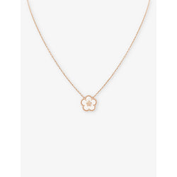 Van Cleef & Arpels Lucky Spring plum blossom 18ct rose-gold and mother-of-pearl pendant necklace