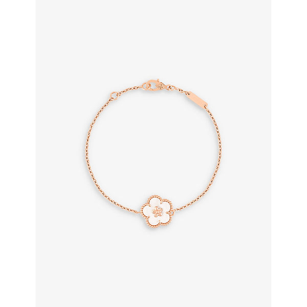 Van Cleef & Arpels Lucky Spring plum blossom 18ct rose-gold and mother-of-pearl bracelet