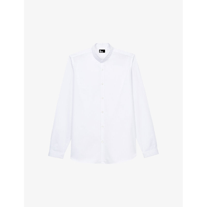  The Kooples Curved-hem slim-fit cotton shirt