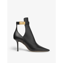 Jimmy Choo Nell brand-plaque leather heeled ankle boots