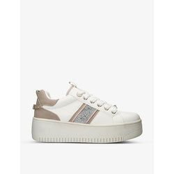  Kg Kurt Geiger Leslie Gem embellished faux-leather low-top trainers