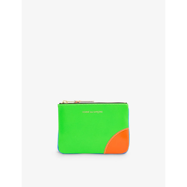 Comme Des Garcons Supor Fluo logo-print leather wallet