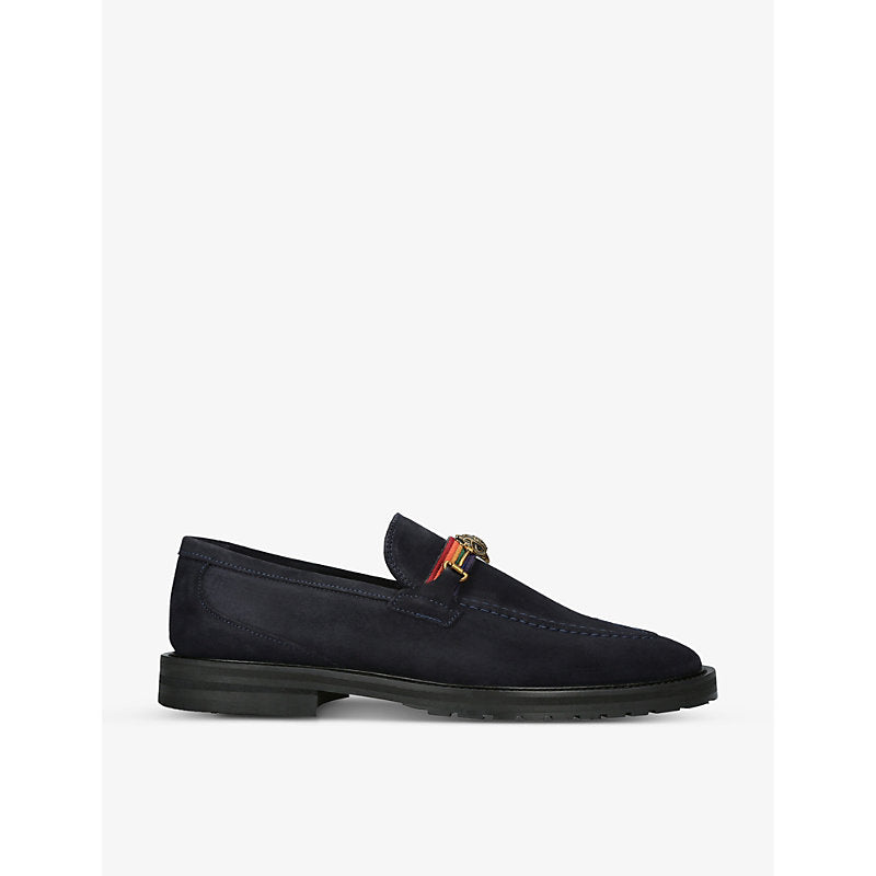 Kurt Geiger London Bates eagle head-embellished suede loafers | Kurt Geiger London