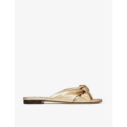 Jimmy Choo Avenue knot-embellished leather mules