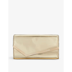  Jimmy Choo Emmie mirrored-fabric clutch