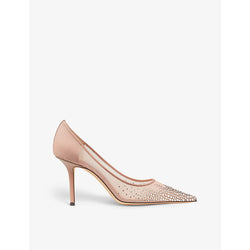 Jimmy Choo Love 85 crystal-embellished mesh heeled courts