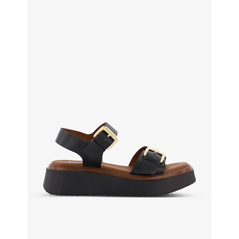  Dune Loells square-toe leather platform sandals