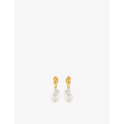 Shyla Synthea 22ct yellow gold-plated sterling-silver and glass earrings | SHYLA