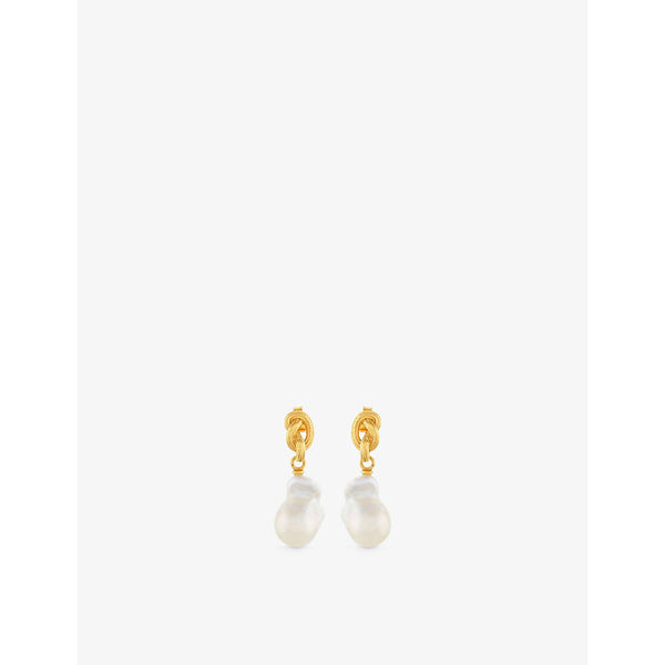 Shyla Synthea 22ct yellow gold-plated sterling-silver and glass earrings | SHYLA