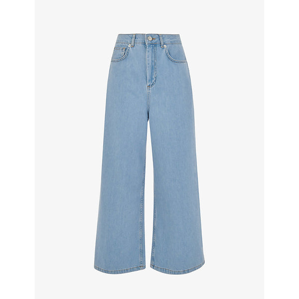 Whistles Cropped wide-leg mid-rise denim jeans