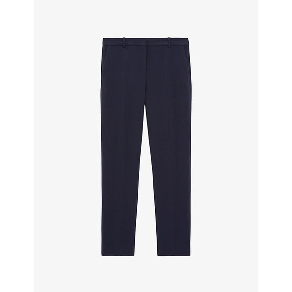  The Kooples High-rise straight-cut stretch-woven trousers