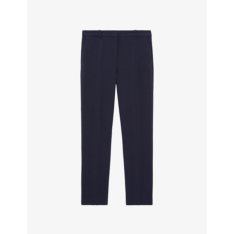 Womens The Kooples High-rise straight-cut stretch-woven trousers