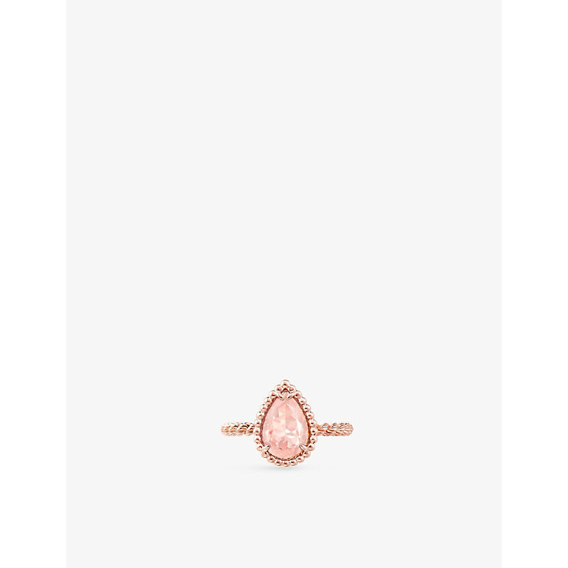 Boucheron Serpent Boheme small 18ct rose-gold and 1.35ct pink quartz ring