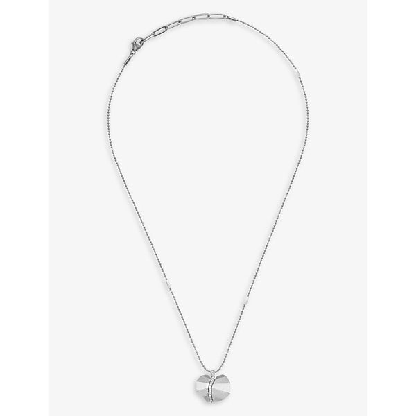 La Maison Couture x Tomasz Donocik Leaf small white gold-plated recycled sterling-silver and cubic zirconia pendant necklace