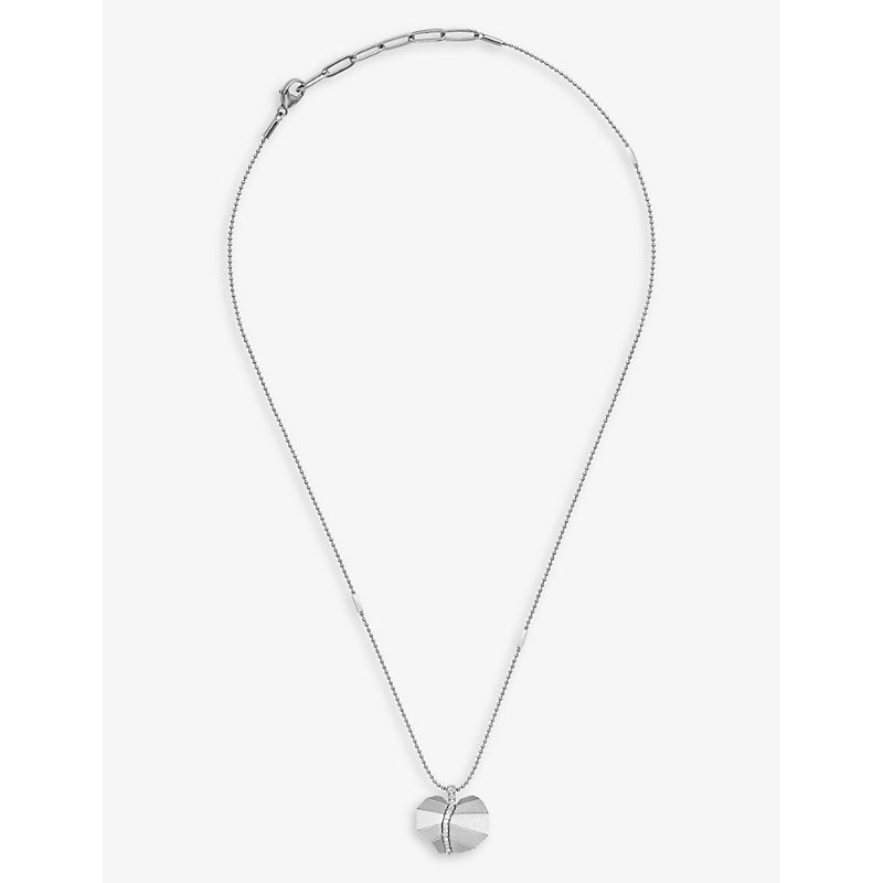 La Maison Couture x Tomasz Donocik Leaf small white gold-plated recycled sterling-silver and cubic zirconia pendant necklace