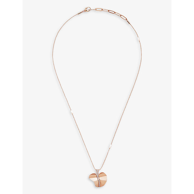 La Maison Couture x Tomasz Donocik Big Leaf rose gold-plated recycled sterling-silver and cubic zirconia pendant necklace