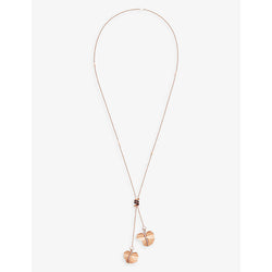  La Maison Couture x Tomasz Donocik Double Leaf 18ct rose gold-plated recycled sterling-silver, zirconia and enamel necklace