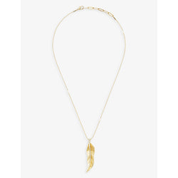  La Maison Couture x Tomasz Donocik Long Leaf yellow gold-plated recycled sterling-silver and cubic zirconia necklace