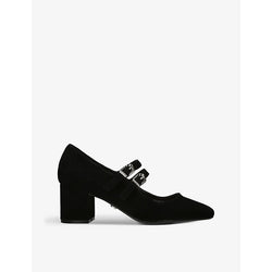 Womens Carvela Harper front-buckle suede heeled courts