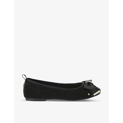  Kg Kurt Geiger Megan bow-embellished faux-leather flat courts