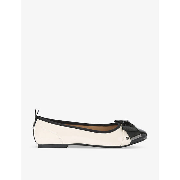 KG Kurt Geiger Megan bow-embellished faux-leather flat courts