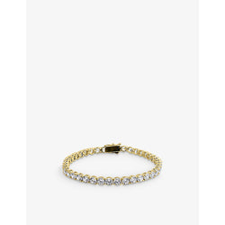  Carat London Hailey gold-plated vermeil sterling silver and 9.5ct cubic zirconia tennis bracelet