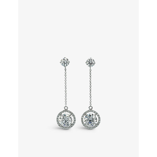  Carat London Ida sterling-silver and cubic zirconia drop earrings