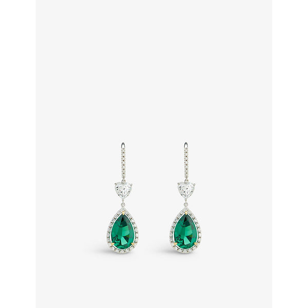  Carat London Ren sterling-silver and cubic zirconia drop earrings