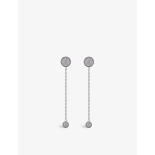 Womens Carat London Gala stud and chain sterling-silver and cubic zirconia drop earrings