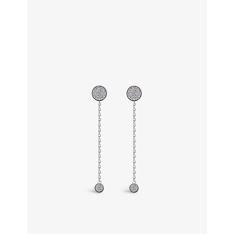 Womens Carat London Gala stud and chain sterling-silver and cubic zirconia drop earrings