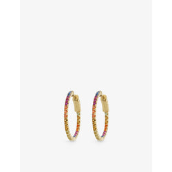  Carat London Rainbow yellow-gold vermeil-plated sterling-silver and cubic zirconia hoop earrings