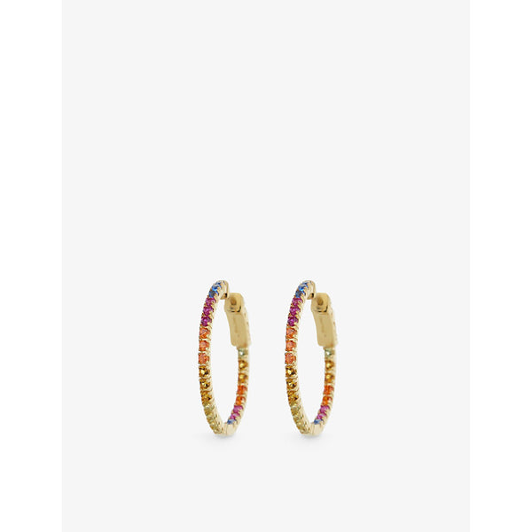  Carat London Rainbow yellow-gold vermeil-plated sterling-silver and cubic zirconia hoop earrings