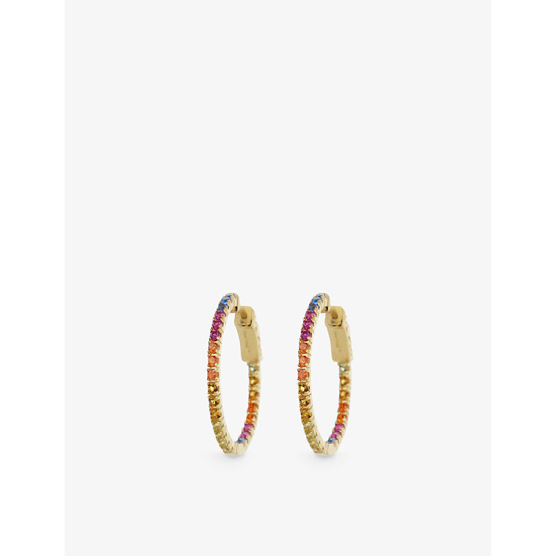  Carat London Rainbow yellow-gold vermeil-plated sterling-silver and cubic zirconia hoop earrings