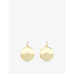  Carat London Sula yellow-gold vermeil-plated sterling-silver and cubic zirconia earrings