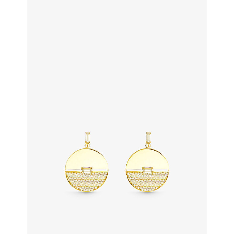  Carat London Sula yellow-gold vermeil-plated sterling-silver and cubic zirconia earrings