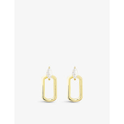 Womens Carat London Tori yellow-gold vermeil-plated sterling-silver and cubic zirconia hoop earrings