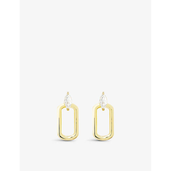  Carat London Tori yellow-gold vermeil-plated sterling-silver and cubic zirconia hoop earrings