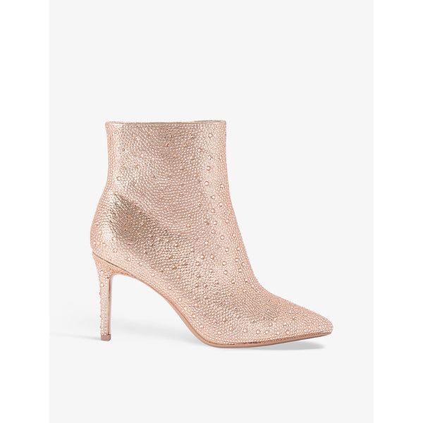 Carvela Lovebird crystal-embellished heeled woven ankle boots