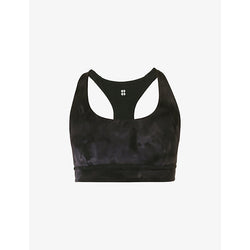  Sweaty Betty Reversible spray-print stretch-nylon sports bra