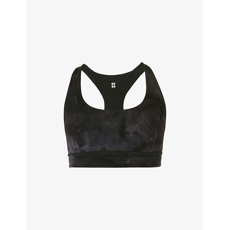  Sweaty Betty Reversible spray-print stretch-nylon sports bra