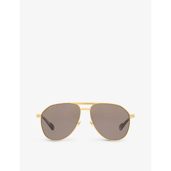 Gucci GC001938 GG1220S pilot-frame metal sunglasses